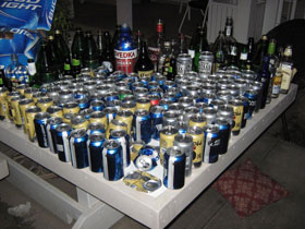 alcohol on table