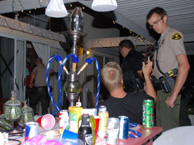 police breaking up a party